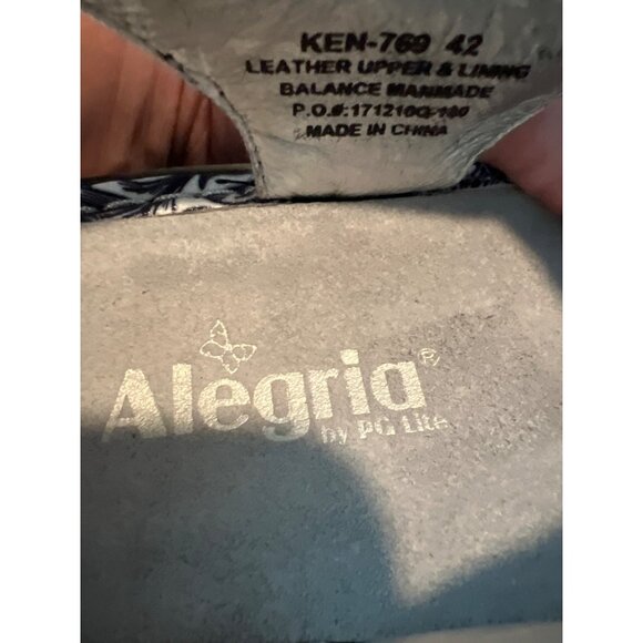 Alegria Women’s KEN-769 Leather Sandals Size 42 us 11.5/12  Black & White Floral - Picture 7 of 8